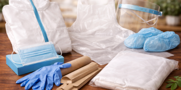 PPE & Safety → Gloves, Masks, Aprons, PPE Kits, Caps, Shoe Covers